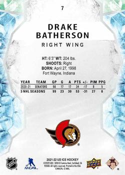 2021-22 Upper Deck Ice #7 Drake Batherson Back