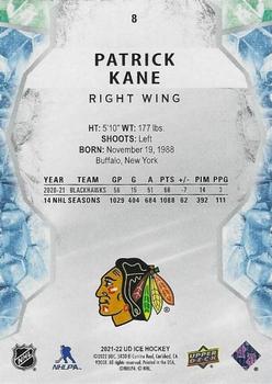 2021-22 Upper Deck Ice #8 Patrick Kane Back