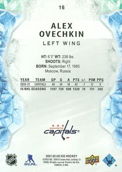 2021-22 Upper Deck Ice #16 Alex Ovechkin Back
