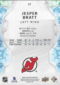 2021-22 Upper Deck Ice #27 Jesper Bratt Back