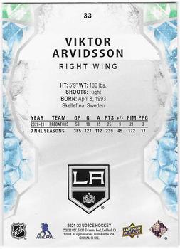 2021-22 Upper Deck Ice #33 Viktor Arvidsson Back