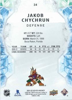 2021-22 Upper Deck Ice #34 Jakob Chychrun Back