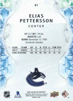 2021-22 Upper Deck Ice #41 Elias Pettersson Back