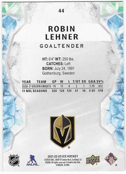 2021-22 Upper Deck Ice #44 Robin Lehner Back