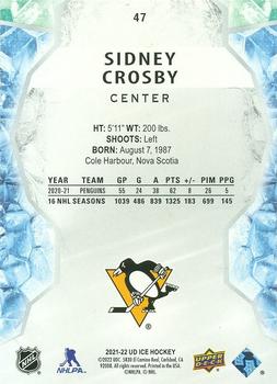 2021-22 Upper Deck Ice #47 Sidney Crosby Back