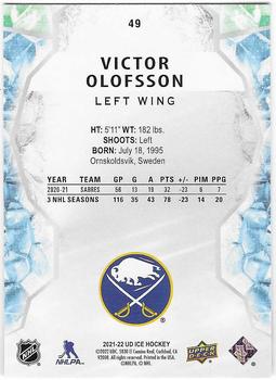2021-22 Upper Deck Ice #49 Victor Olofsson Back