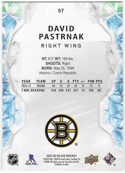 2021-22 Upper Deck Ice #57 David Pastrnak Back