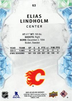 2021-22 Upper Deck Ice #63 Elias Lindholm Back