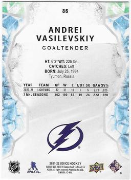 2021-22 Upper Deck Ice #86 Andrei Vasilevskiy Back