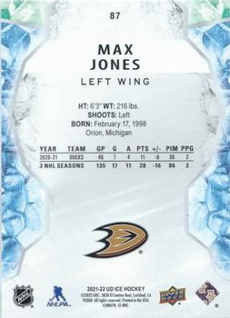 2021-22 Upper Deck Ice #87 Max Jones Back