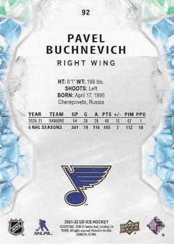 2021-22 Upper Deck Ice #92 Pavel Buchnevich Back