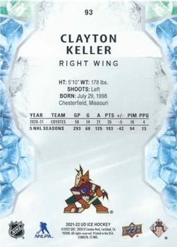 2021-22 Upper Deck Ice #93 Clayton Keller Back