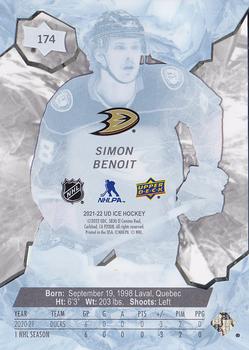 2021-22 Upper Deck Ice #174 Simon Benoit Back