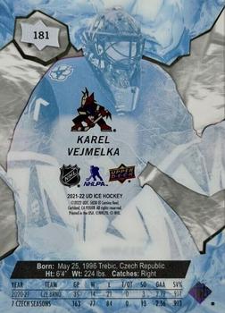 2021-22 Upper Deck Ice #181 Karel Vejmelka Back
