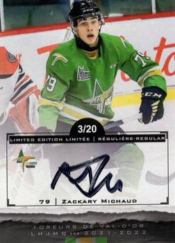 2021-22 Extreme Val-d'Or Foreurs (QMJHL) - Autographs #13 Zackary Michaud Front