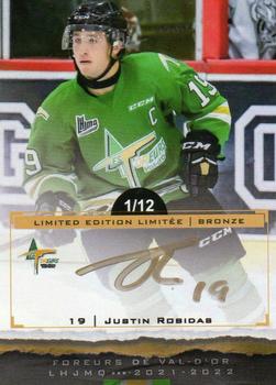 2021-22 Extreme Val-d'Or Foreurs (QMJHL) - Autographs Bronze #5 Justin Robidas Front