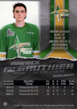2021-22 Extreme Val-d'Or Foreurs (QMJHL) - Autographs Silver #22 Mavrick Gauthier Back