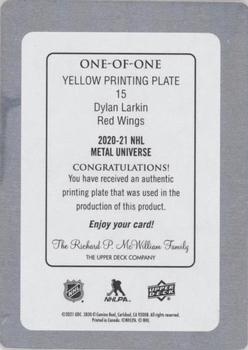 2020-21 SkyBox Metal Universe - Printing Plates Achievements Yellow #15 Dylan Larkin Back