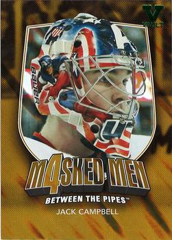 2015-16 In The Game Final Vault - 2011-12 In The Game Between The Pipes - Masked Men IV Gold (Green Vault Stamp) #MM-13 Jack Campbell Front