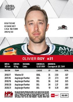 2021-22 Playercards (DEL) #DEL-001 Olivier Roy Back
