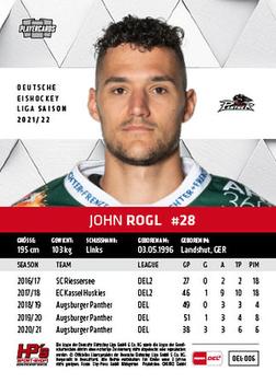 2021-22 Playercards (DEL) #DEL-006 John Rogl Back