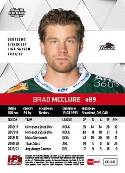 2021-22 Playercards (DEL) #DEL-023 Brad Mcclure Back
