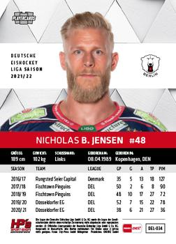 2021-22 Playercards (DEL) #DEL-034 Nicholas B. Jensen Back