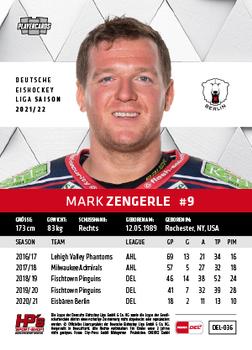 2021-22 Playercards (DEL) #DEL-036 Mark Zengerle Back