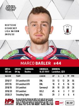 2021-22 Playercards (DEL) #DEL-037 Marco Bassler Back