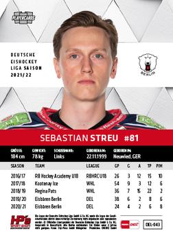 2021-22 Playercards (DEL) #DEL-043 Sebastian Streu Back