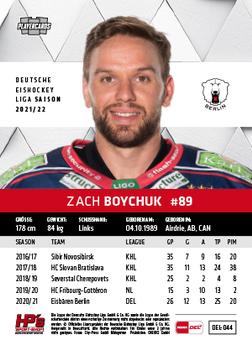 2021-22 Playercards (DEL) #DEL-044 Zach Boychuk Back