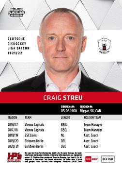 2021-22 Playercards (DEL) #DEL-050 Craig Streu Back