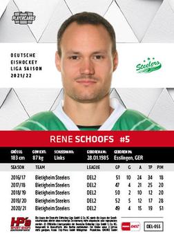 2021-22 Playercards (DEL) #DEL-055 Rene Schoofs Back