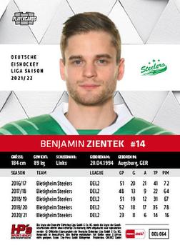 2021-22 Playercards (DEL) #DEL-064 Benjamin Zientek Back