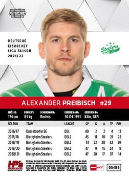 2021-22 Playercards (DEL) #DEL-066 Alexander Preibisch Back