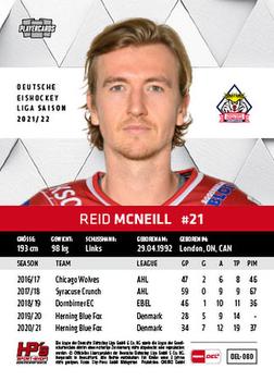 2021-22 Playercards (DEL) #DEL-080 Reid Mcneill Back