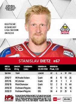 2021-22 Playercards (DEL) #DEL-085 Stanislav Dietz Back