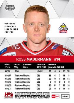 2021-22 Playercards (DEL) #DEL-091 Ross Mauermann Back