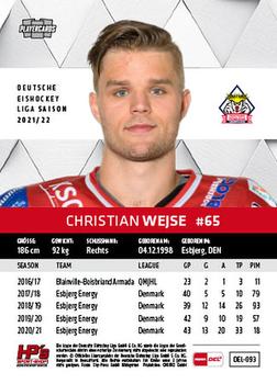 2021-22 Playercards (DEL) #DEL-093 Christian Wejse Back