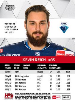 2021-22 Playercards (DEL) #DEL-127 Kevin Reich Back