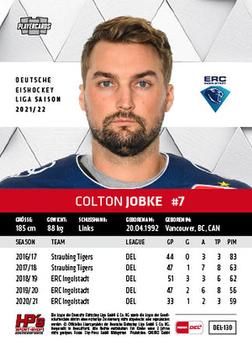 2021-22 Playercards (DEL) #DEL-130 Colton Jobke Back