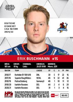 2021-22 Playercards (DEL) #DEL-155 Erik Buschmann Back
