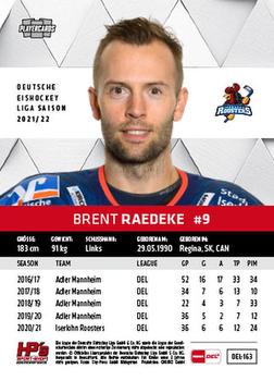 2021-22 Playercards (DEL) #DEL-163 Brent Raedeke Back