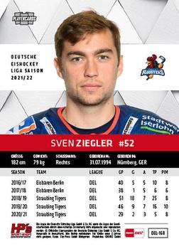 2021-22 Playercards (DEL) #DEL-168 Sven Ziegler Back