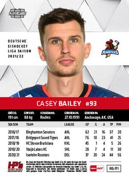 2021-22 Playercards (DEL) #DEL-171 Casey Bailey Back