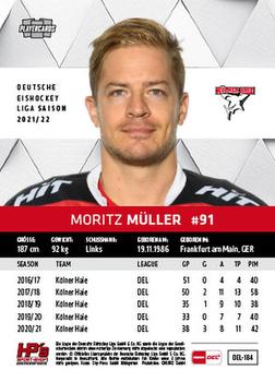 2021-22 Playercards (DEL) #DEL-184 Moritz Müller Back