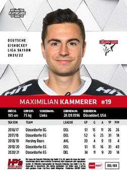 2021-22 Playercards (DEL) #DEL-188 Maximilian Kammerer Back