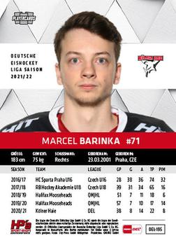 2021-22 Playercards (DEL) #DEL-195 Marcel Barinka Back