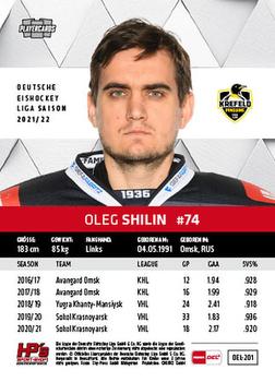 2021-22 Playercards (DEL) #DEL-201 Oleg Shilin Back