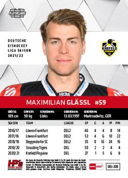 2021-22 Playercards (DEL) #DEL-208 Maximilian Glässl Back